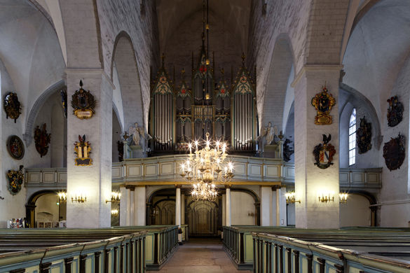 Interior view of the Cathedral of Saint Mary the Virgin in Tallinn, Estonia.