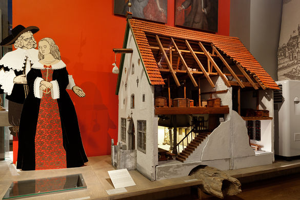 Model of the medieval house at the Tallinn City Museum in Tallinn, Estonia.