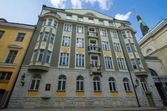 External view of the KGB Prison Cells in the Old Town of Tallinn, Estonia.