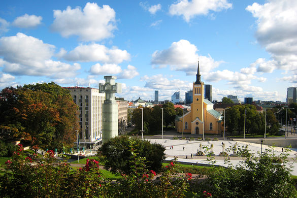 Näkymä Vapaudenaukio Tallinnassa Virossa.