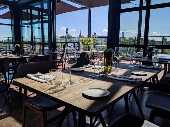 Interior of the Fotografiska Restaurant & Rooftop Garden in the Telliskivi Creative City in Tallinn, Estonia